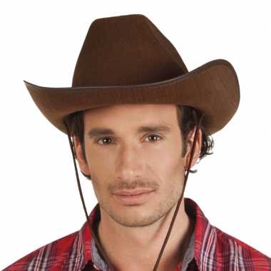 Bruine cowboyhoed rodeo vilt voor volwassenen