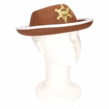 Bruine sheriff hoed voor kinderen