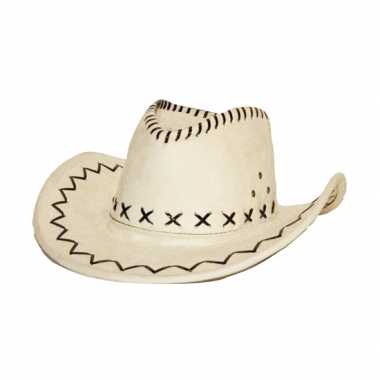 Cowboyhoed ecru suede look