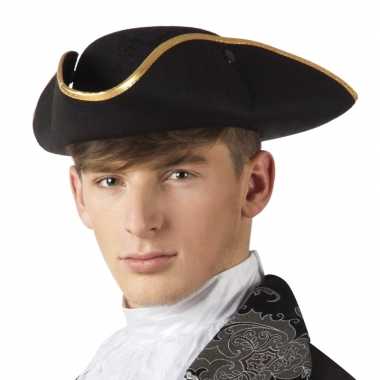 Driesteek carnavalshoed zwart