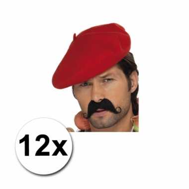 Franse hoedjes rode baretjes 12x