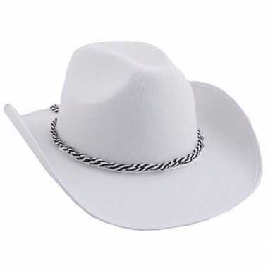 Witte cowboyhoeden met koord