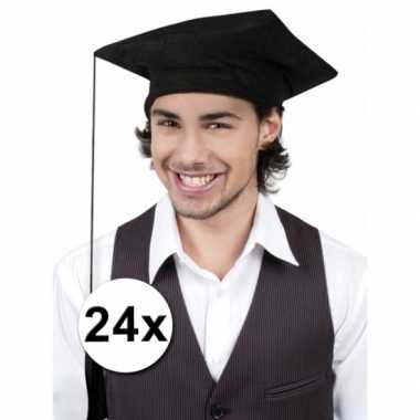 Zwarte geslaagd hoedjes 24x
