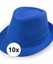 10x goedkope blauwe verkleed hoedjes voor volwassenen
