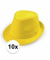 10x goedkope gele verkleed hoedjes voor volwassenen