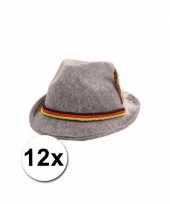 12 grijze tiroler hoedjes