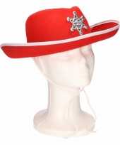 Kinder cowboyhoed rood wit hoed