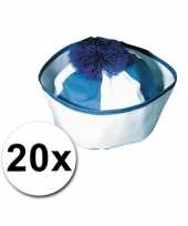 Matroos hoedjes blauw 20x en bijpassende zeeman tattoos