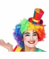 Mini hoge clownshoed verkleed accessoire voor volwassenen hoed