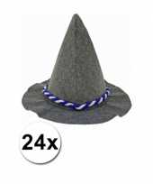 Tirolerhoed met blauw en wit touw 24 stuks hoed