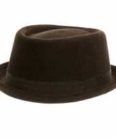 Trilby hoed zwart van ribstof voor volwassenen