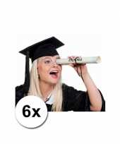 Vierkante afstudeer hoedjes 6 st