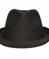 Zwart trilby verkleed hoedje gleufhoed voor volwassenen
